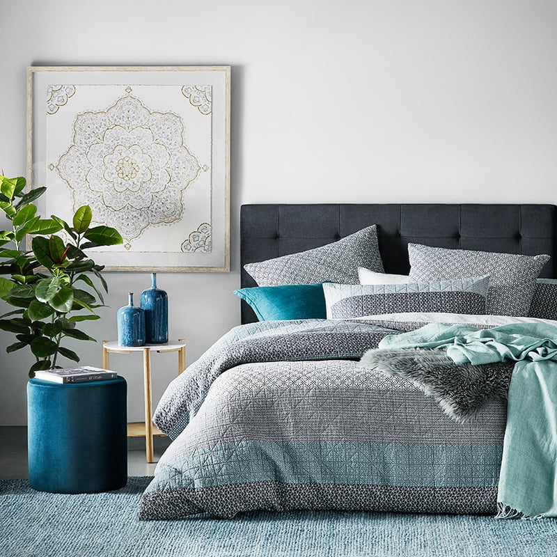 Riku Slate Quilted Quilt Cover Separates