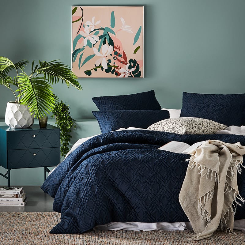 Soho Navy Quilted Quilt Cover Separates