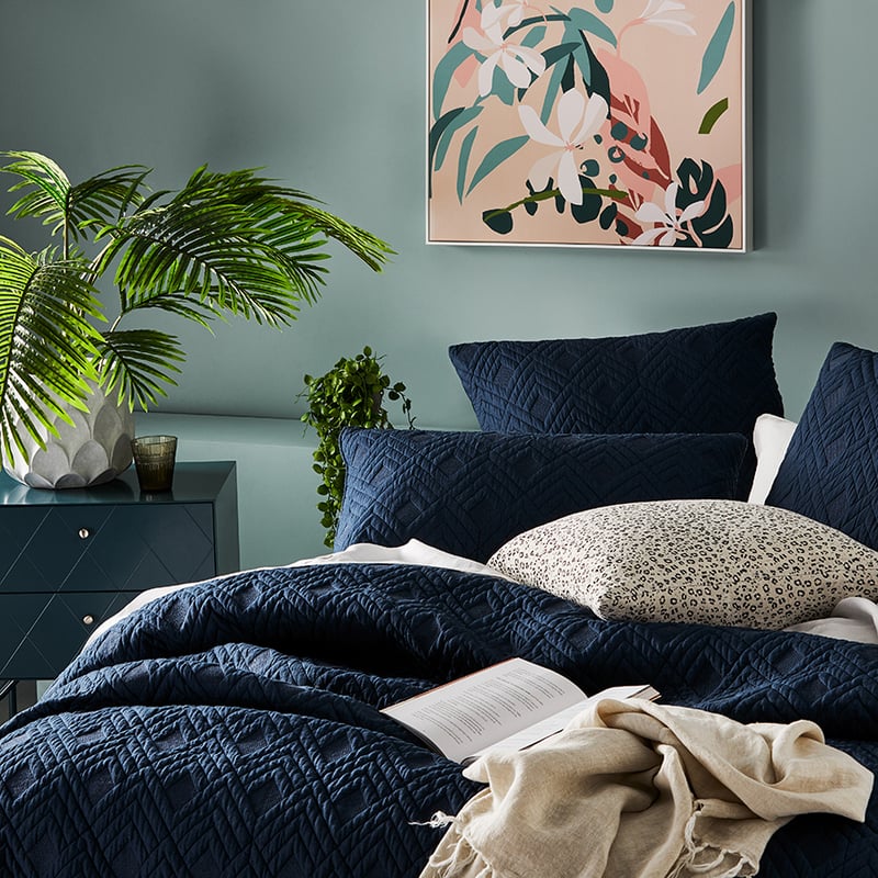 Soho Navy Quilted Quilt Cover Separates