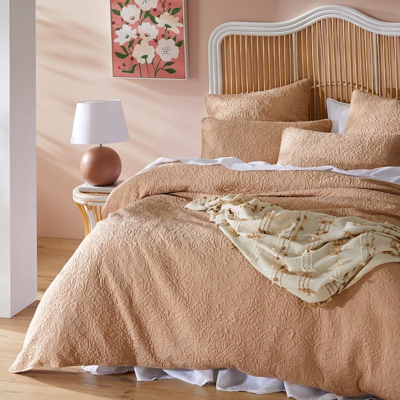 Chloe Soft Clay Quilted Quilt Cover Separates