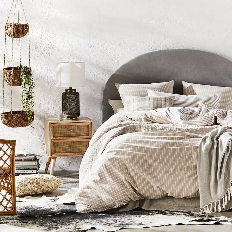 Vintage Washed Linen Cotton Linen Stripe Quilt Cover