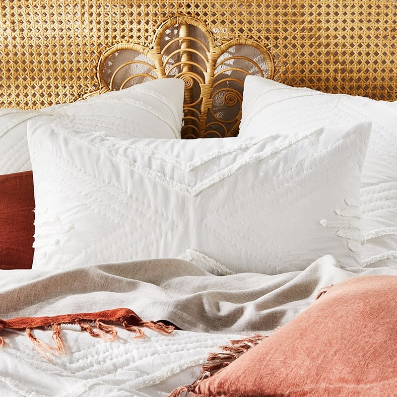 Chakra Chenille Natural Quilt Cover Separates