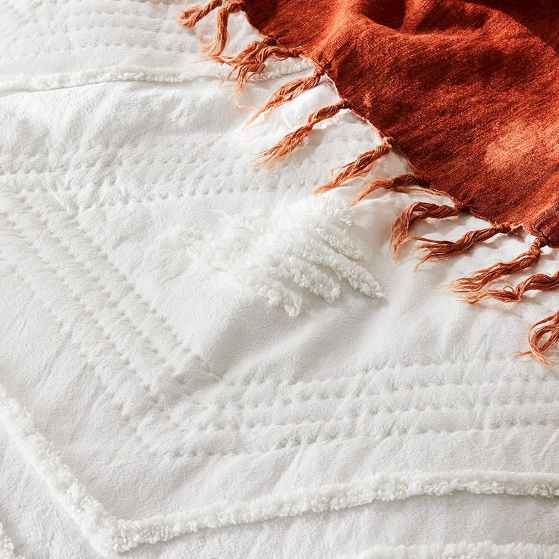 Chakra Chenille Natural Quilt Cover Separates