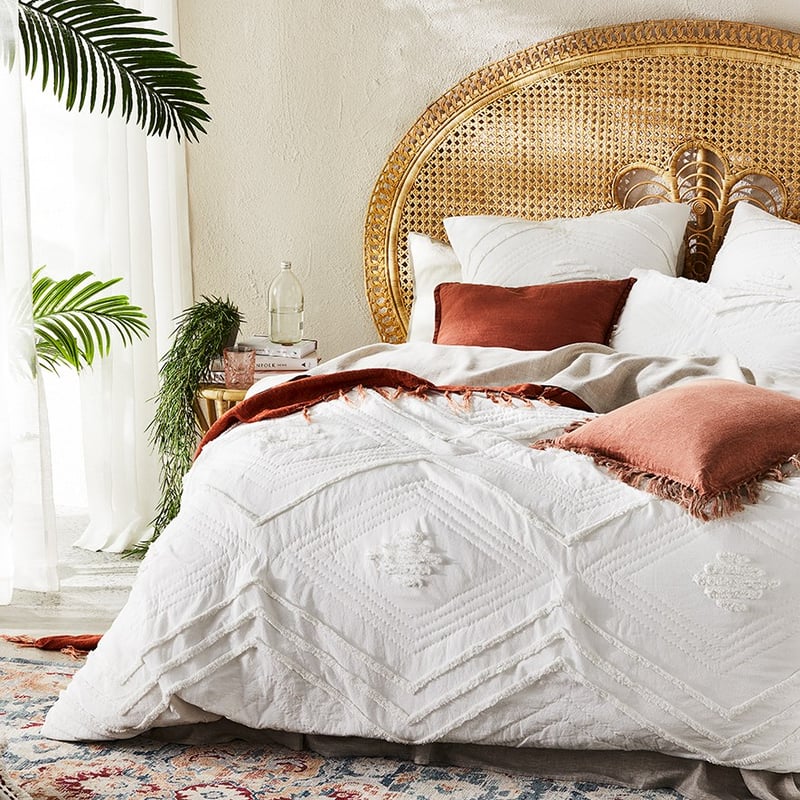 Chakra Chenille Natural Quilt Cover Separates