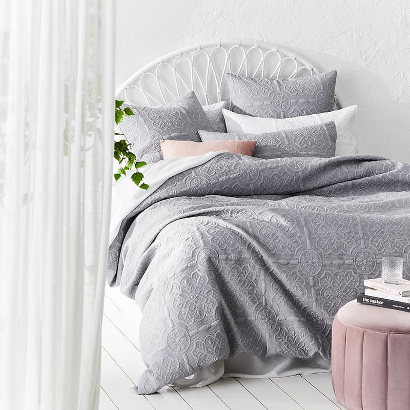 Willa Silver Mist Quilted Quilt Cover Separates