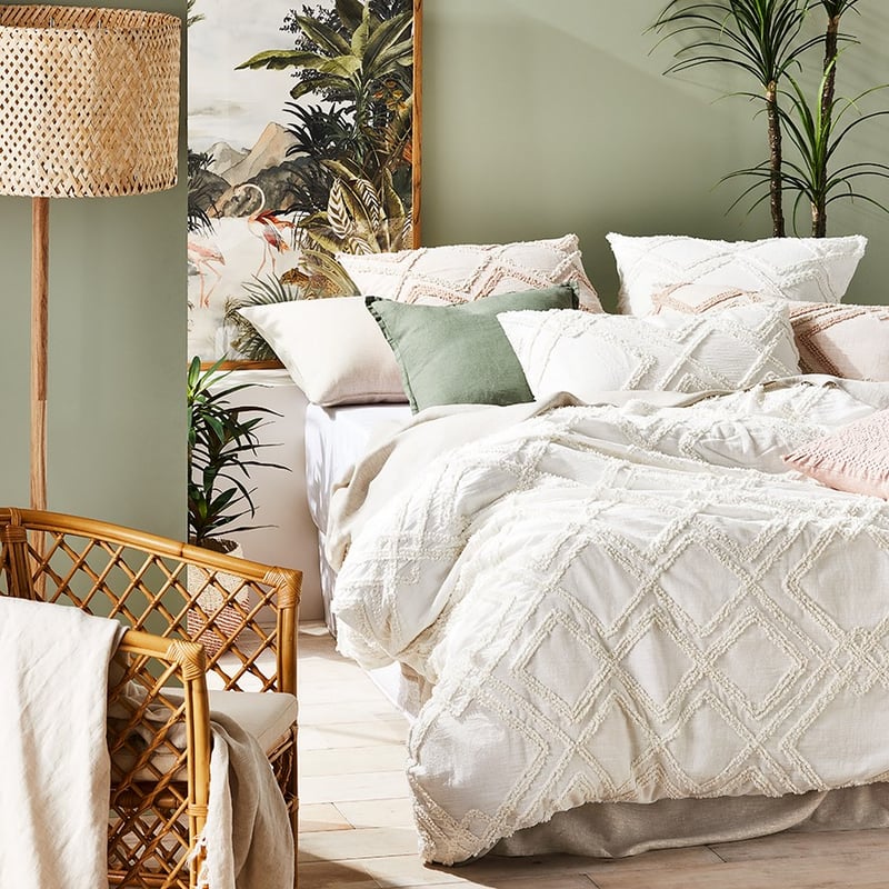 Bonnie Chenille Natural Quilt Cover Separates