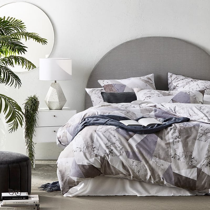 Verona Marble Pewter Quilt Cover Set + Separates