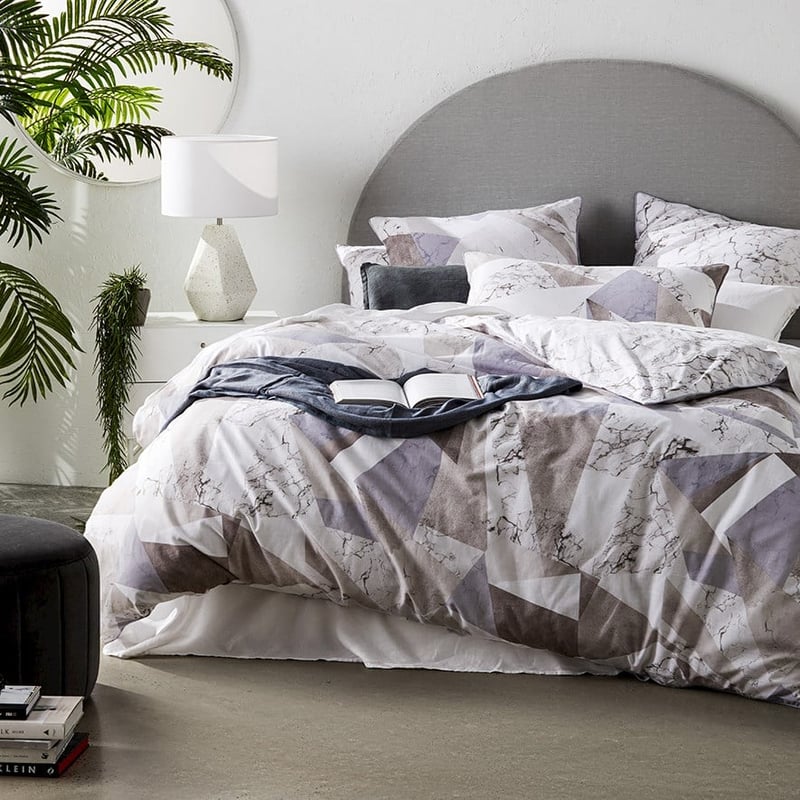 Verona Marble Pewter Quilt Cover Set + Separates