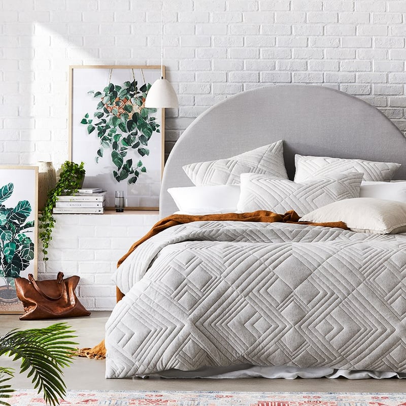 Maddox Jersey Grey Marle Quilted Quilt Cover Separates