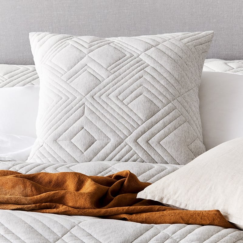 Maddox Jersey Grey Marle Quilted Quilt Cover Separates