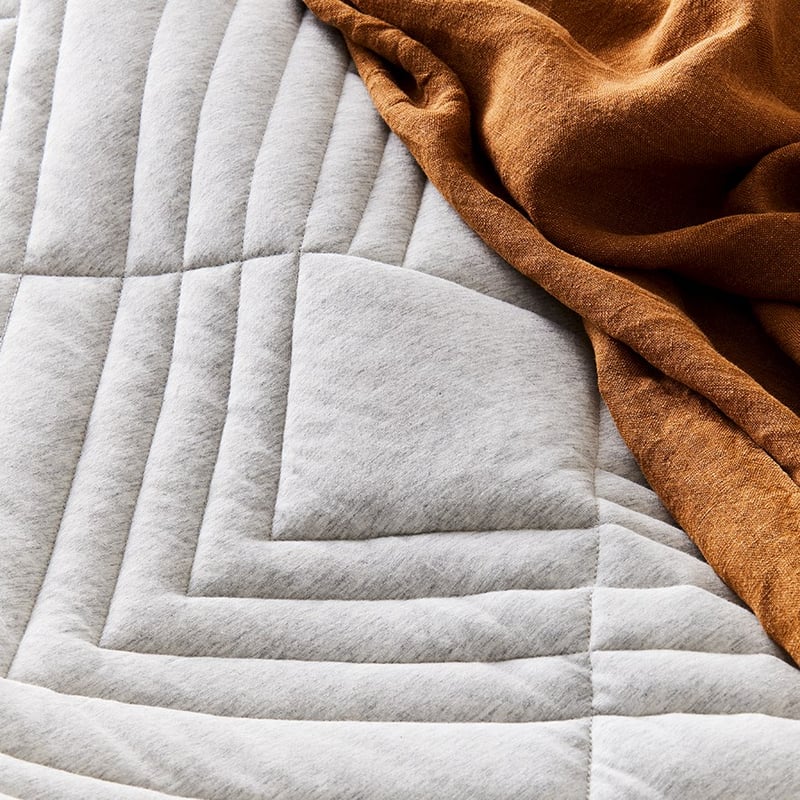 Maddox Jersey Grey Marle Quilted Quilt Cover Separates