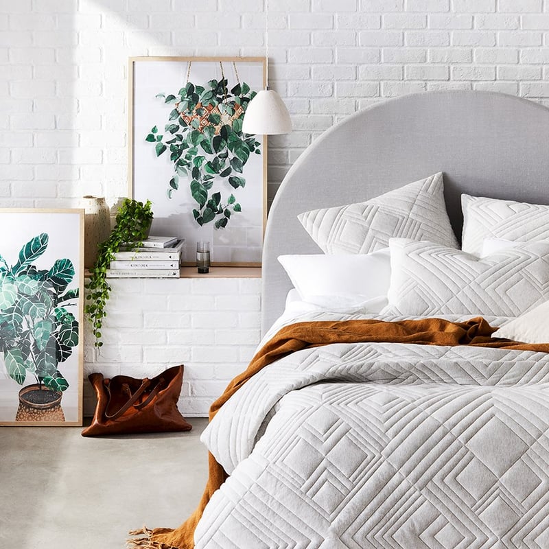 Maddox Jersey Grey Marle Quilted Quilt Cover Separates