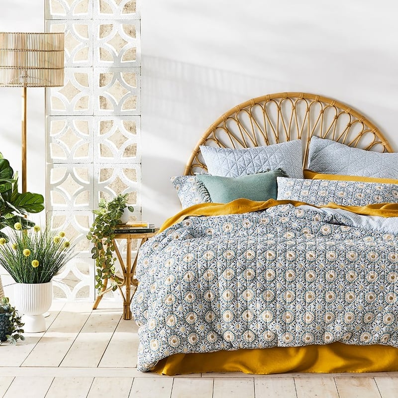 Mediterranean Teal Quilted Quilt Cover Separates