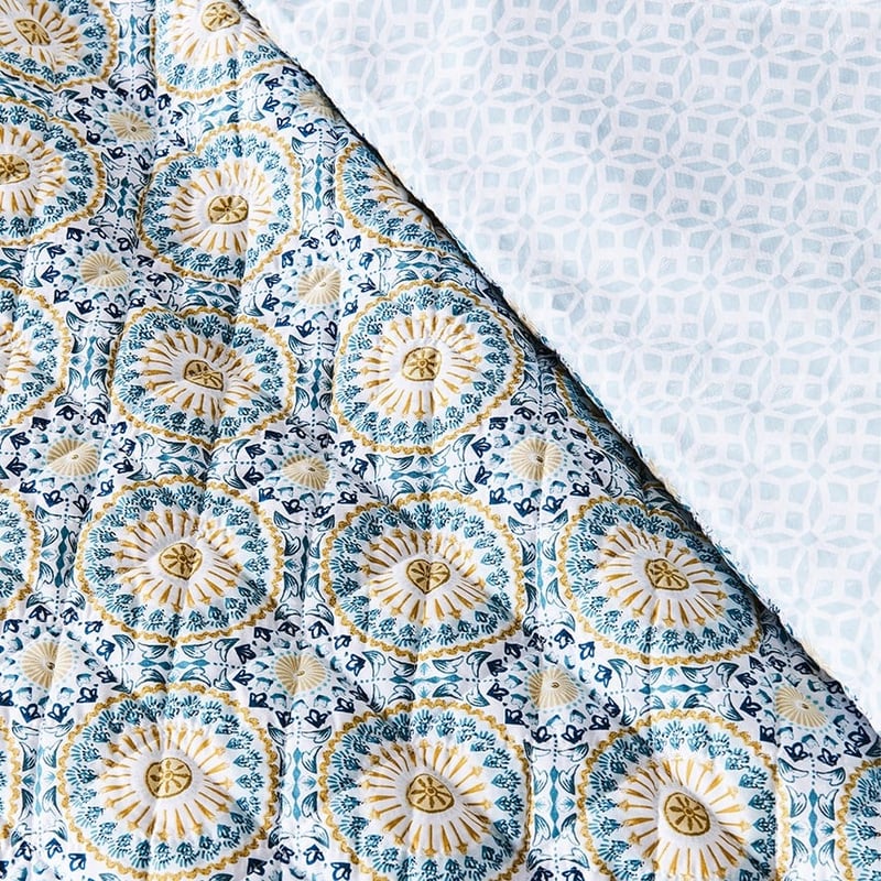 Mediterranean Teal Quilted Quilt Cover Separates
