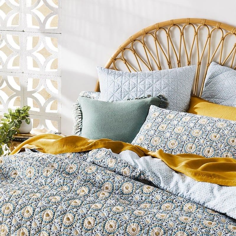 Mediterranean Teal Quilted Quilt Cover Separates