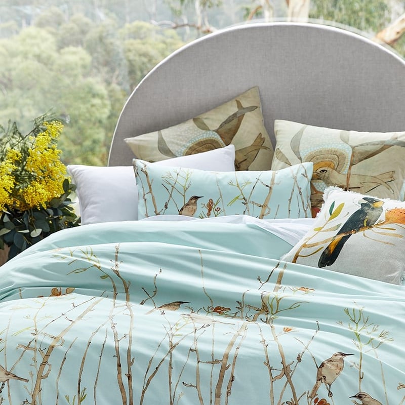 Dana Kinter Green Finch Mist Quilt Cover Set + Separates