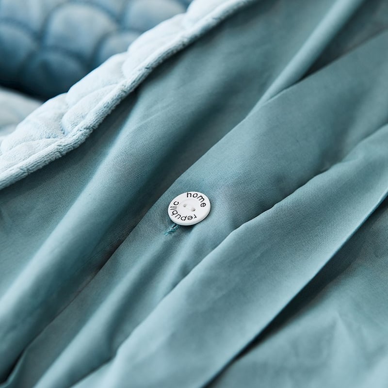 Waves Velvet Mineral Quilted Quilt Cover Separates