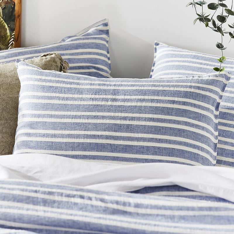 Hudson Linen Cotton Stripe Chambray Quilt Cover Separates