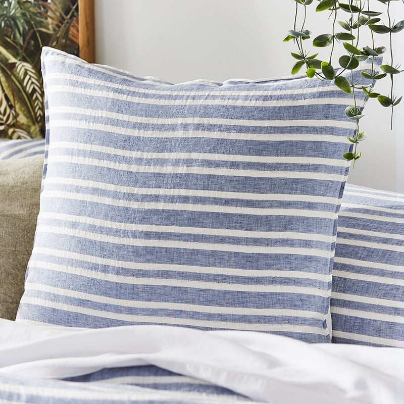 Hudson Linen Cotton Stripe Chambray Quilt Cover Separates