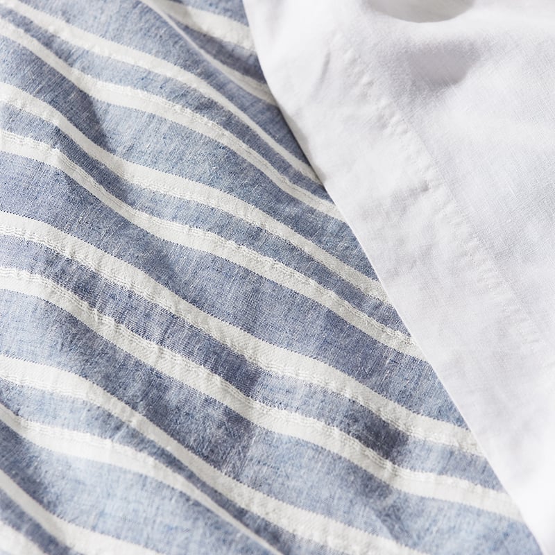 Hudson Linen Cotton Stripe Chambray Quilt Cover Separates