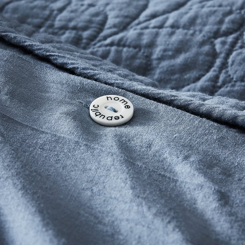 Daisy Dusty Blue Quilted Quilt Cover Separates