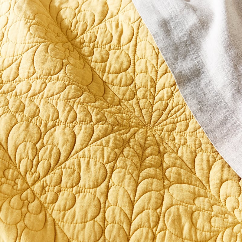 Daisy Mustard Quilted Quilt Cover Separates