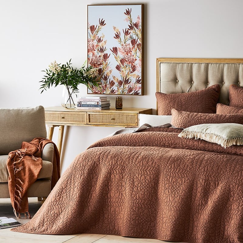 Daisy Earth Quilted Coverlet Separates