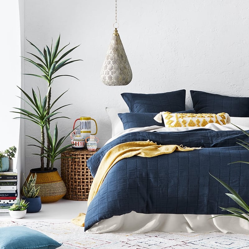 Kacher Navy Quilt Cover Set + Separates
