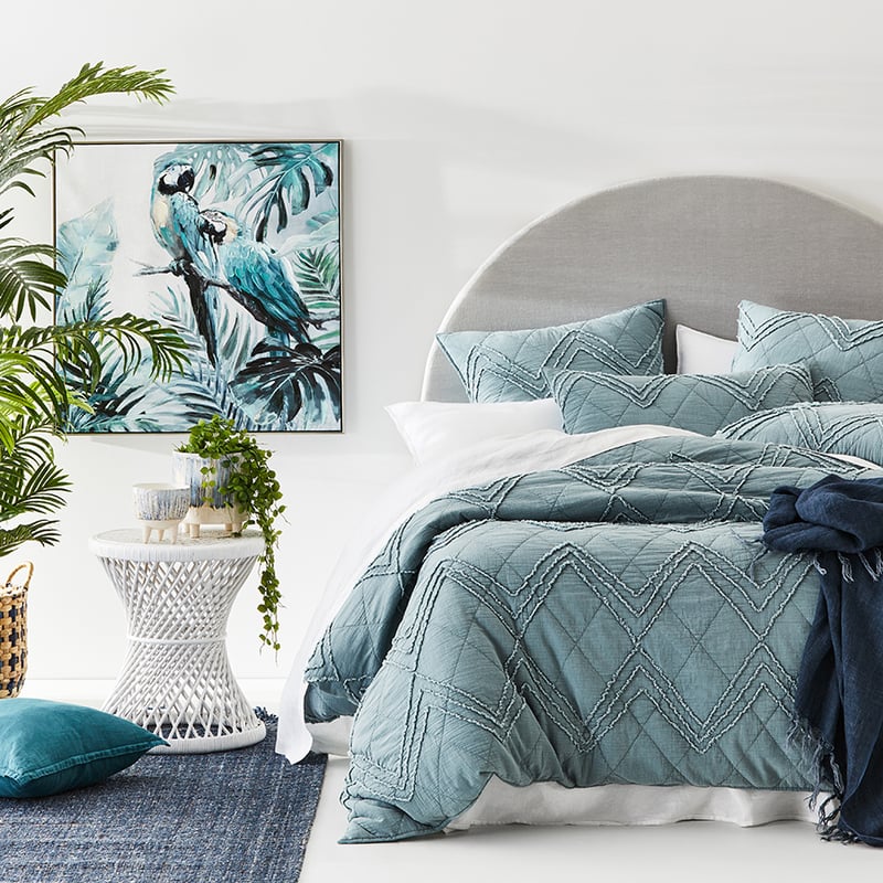 Monty Chenille Sage Quilted Quilt Cover Separates