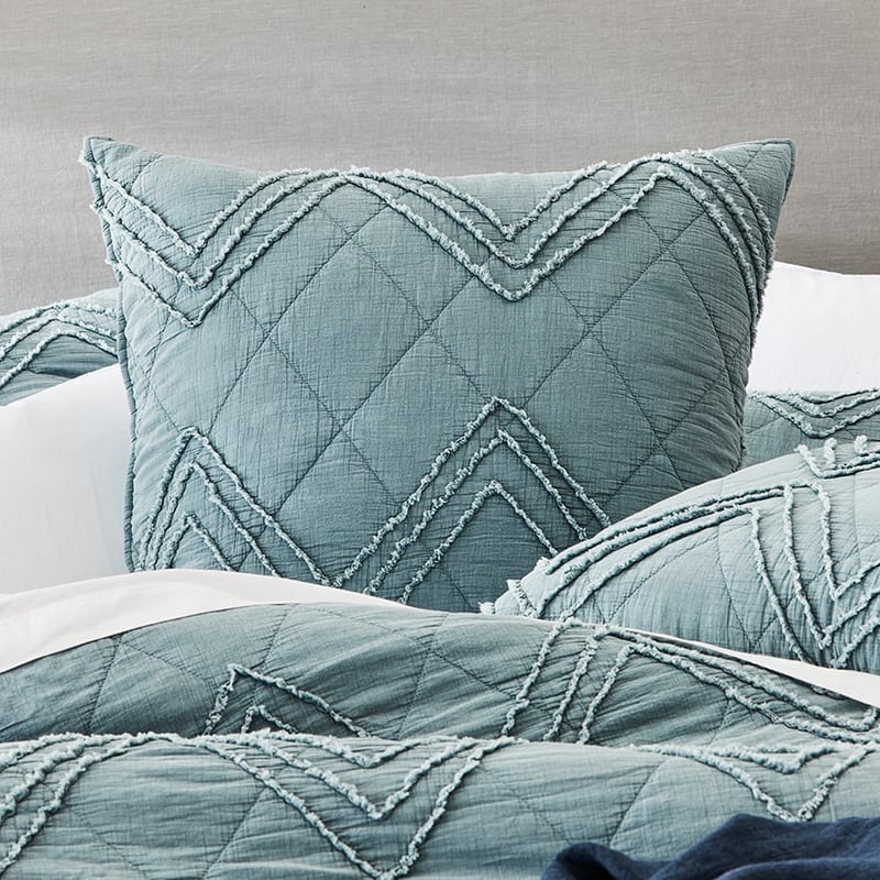 Monty Chenille Sage Quilted Quilt Cover Separates