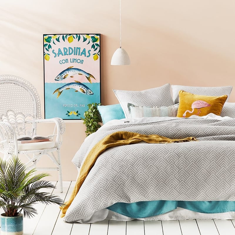 Colvin Silver Blue Quilted Quilt Cover Separates