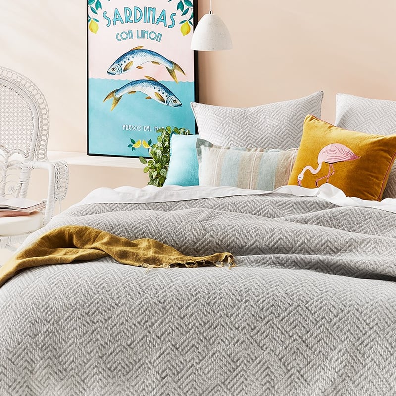 Colvin Silver Blue Quilted Quilt Cover Separates