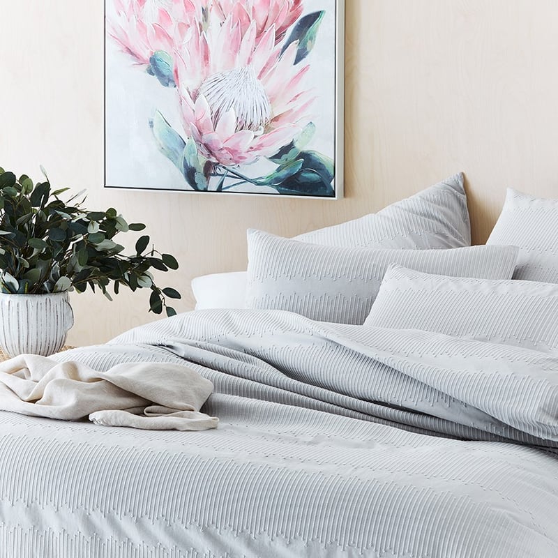 Juniper Jacquard Silver Quilt Cover Set + Separates