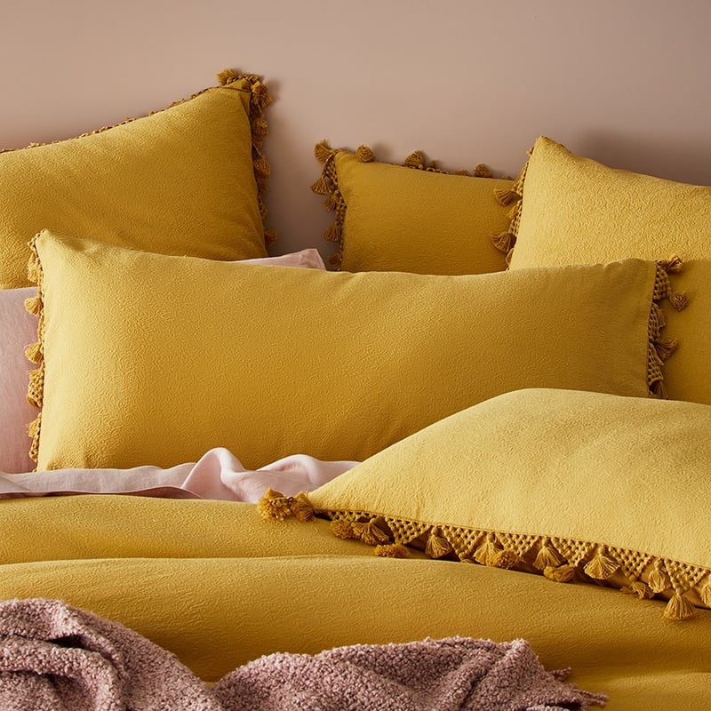 Farrow Tassel Mustard Quilt Cover Separates