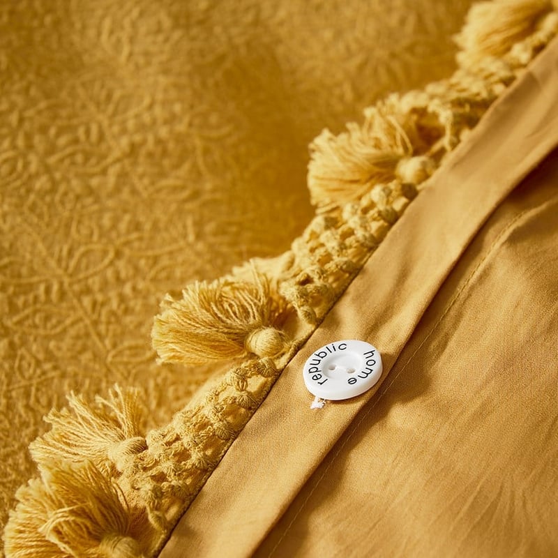 Farrow Tassel Mustard Quilt Cover Separates