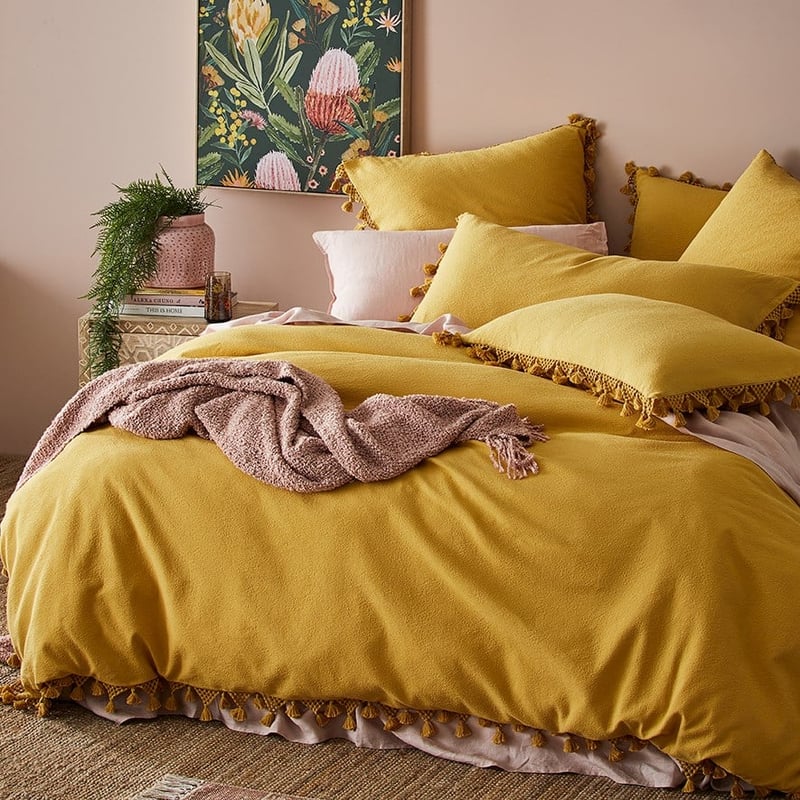 Farrow Tassel Mustard Quilt Cover Separates