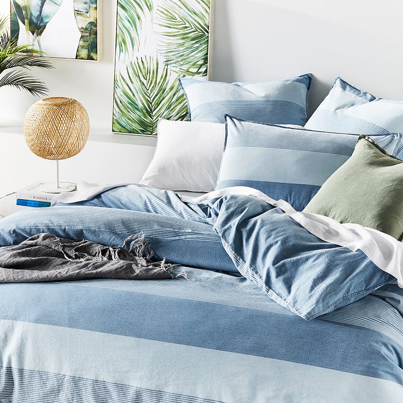 Marina Stripe Ocean Quilt Cover Set + Separates