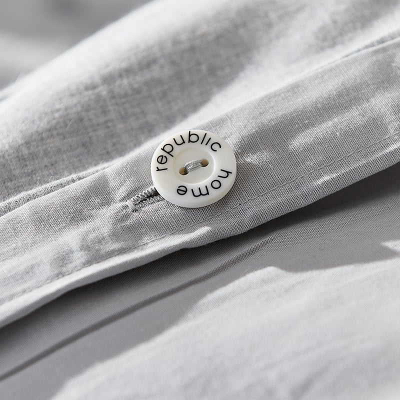 Delta Embroidered Grey Marle Quilt Cover Set + Separates