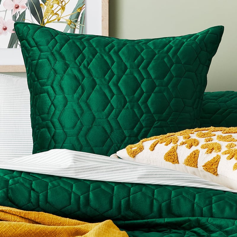 Neo Velvet Emerald Quilted Quilt Cover Separates