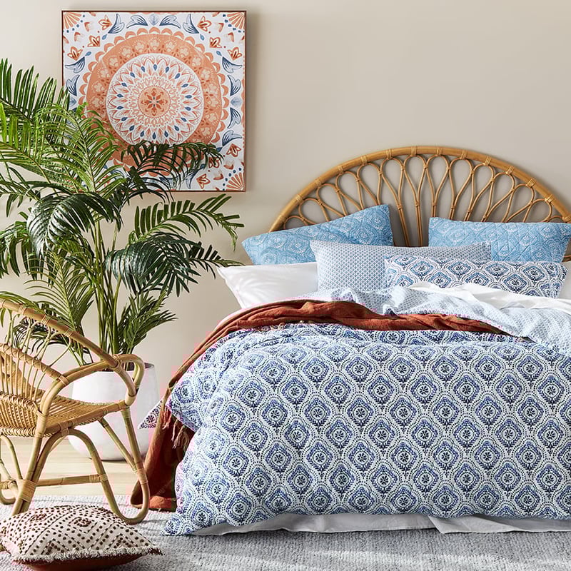 Sari Blue Quilted Quilt Cover Separates