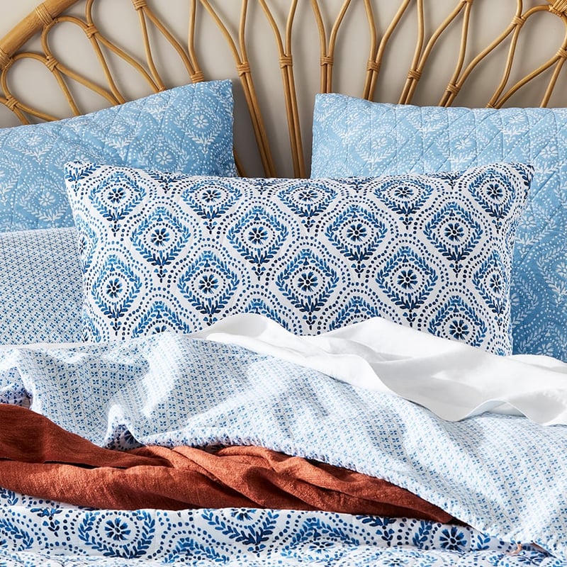 Sari Blue Quilted Quilt Cover Separates