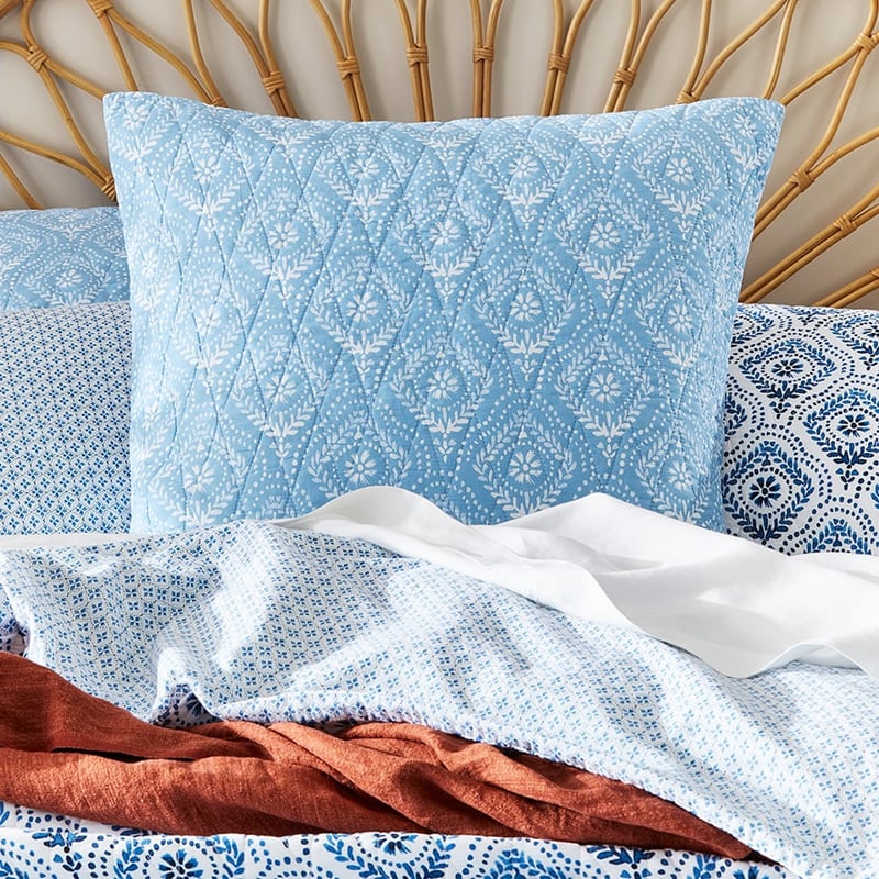 Sari Blue Quilted Quilt Cover Separates