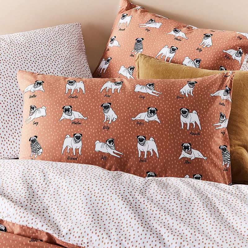 PJ Pug Clay Quilt Cover Set + Separates