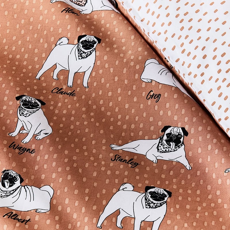 PJ Pug Clay Quilt Cover Set + Separates