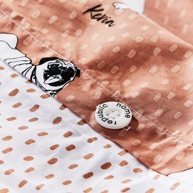 PJ Pug Clay Quilt Cover Set + Separates