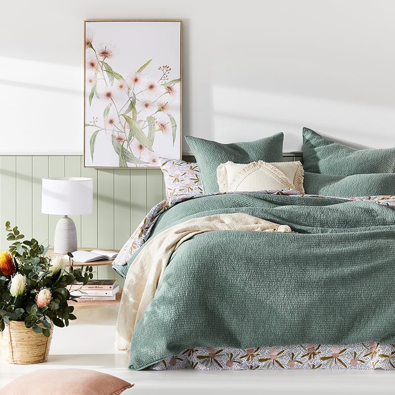 Carter Pale Sage Quilted Quilt Cover Separates