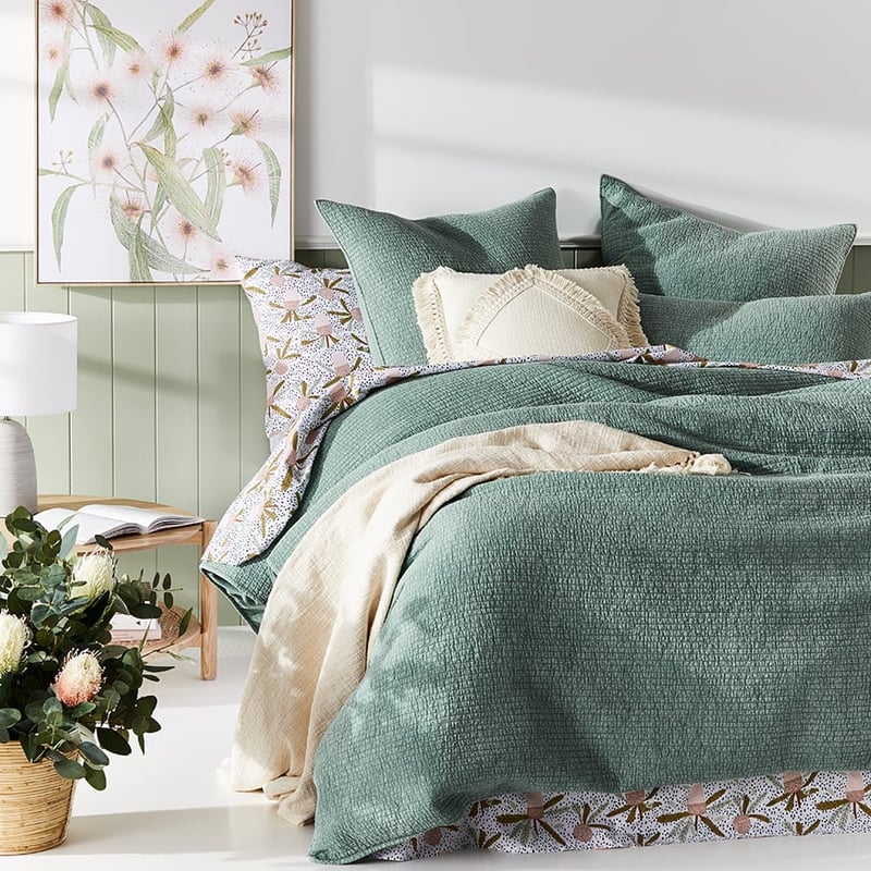 Carter Pale Sage Quilted Quilt Cover Separates