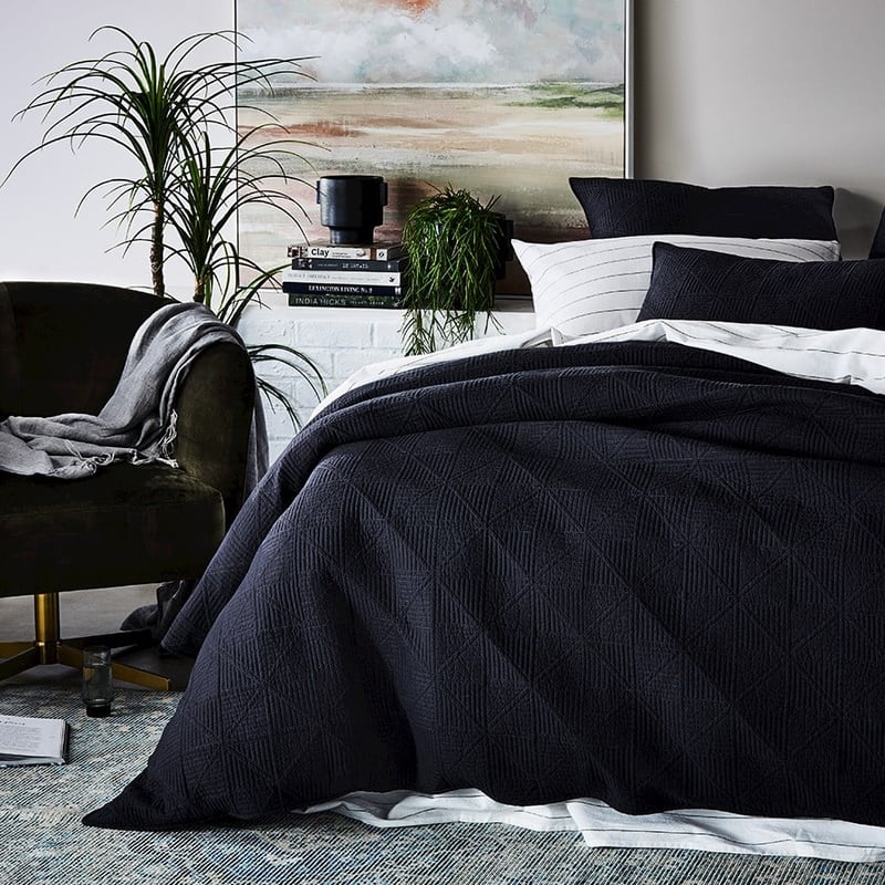 Prism Charcoal Quilted Quilt Cover Separates