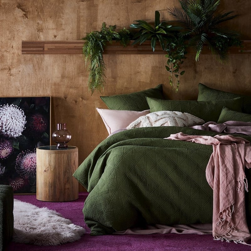 Prism Olive Quilted Quilt Cover Separates