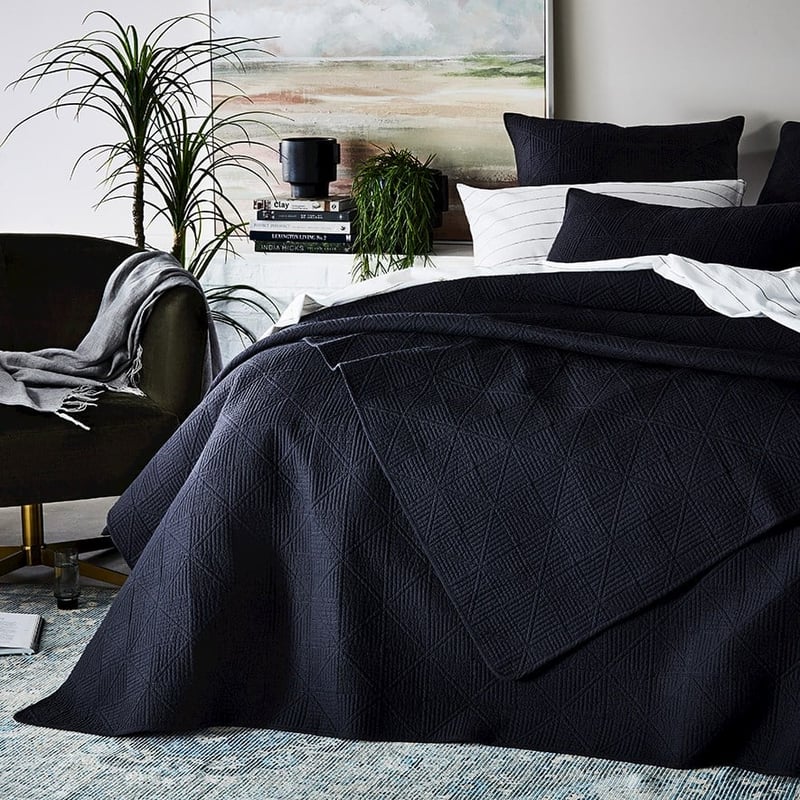 Prism Charcoal Quilted Coverlet Separates